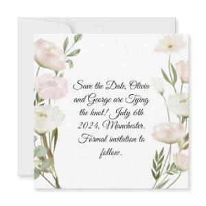 White Flowers Pampas Grass Greenery Succulent  Save The Date