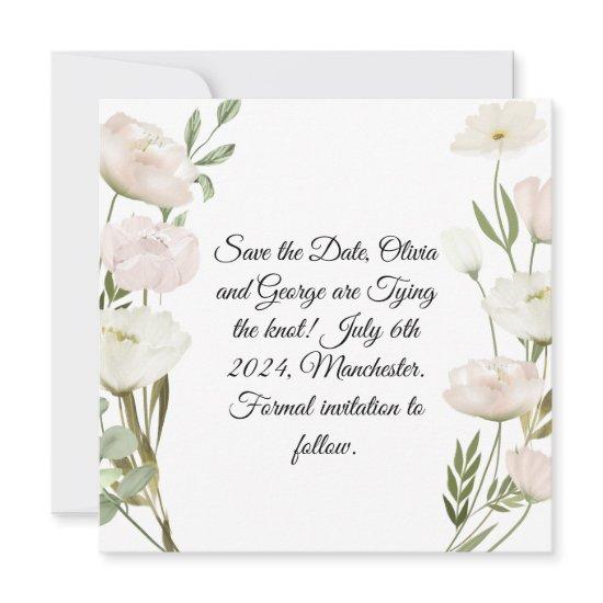 White Flowers Pampas Grass Greenery Succulent  Save The Date