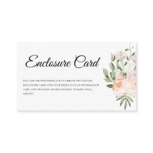 White Flowers Pampas Grass Greenery Wedding Enclosure Card