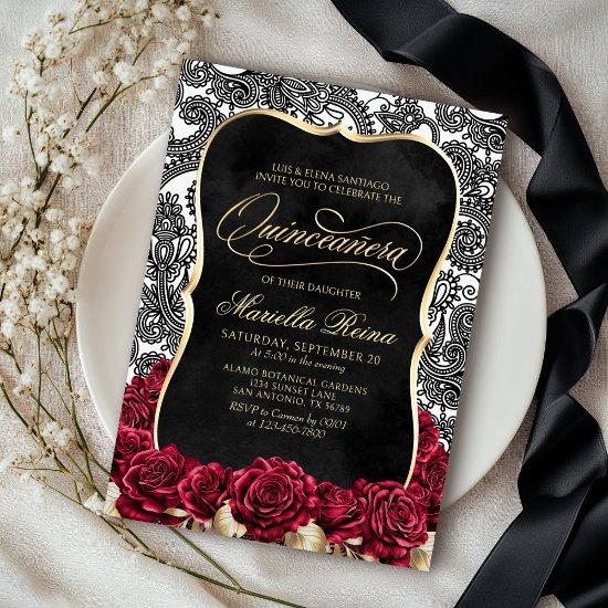 White Gold Black Quinceañera