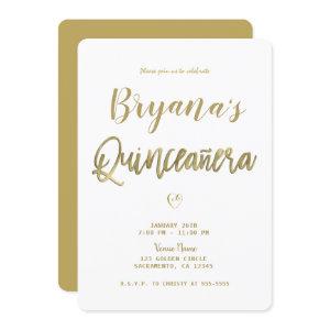 White & Gold Modern Minimal Chic 15 Quinceañera