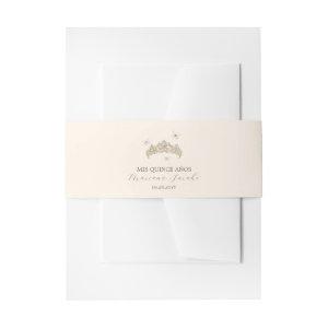 White Gold Silver Winter Florals Quinceañera  Belly Band