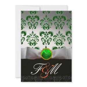 WHITE GREEN DAMASK & SHAMROCK MONOGRAM GOLD Orange