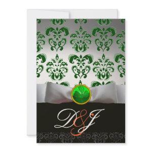 WHITE GREEN DAMASK & SHAMROCK MONOGRAM GOLD Orange