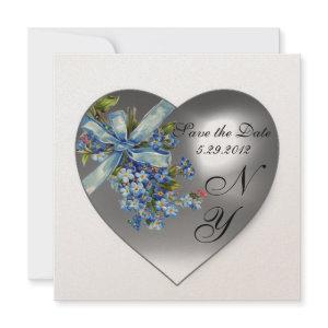 WHITE HEART FORGET ME NOT MONOGRAM Gold Metallic