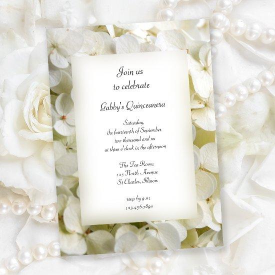 White Hydrangea Flower Quinceanera Party