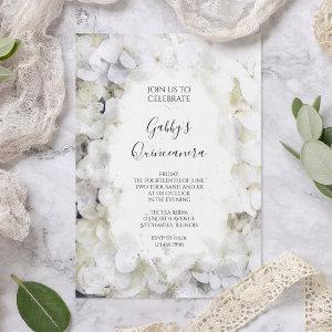 White Hydrangea Watercolor Quinceanera Party