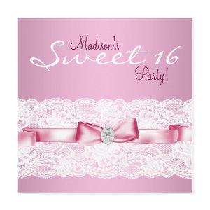 White Lace Pink Sweet Sixteen Birthday Party