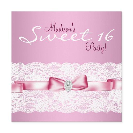 White Lace Pink Sweet Sixteen Birthday Party