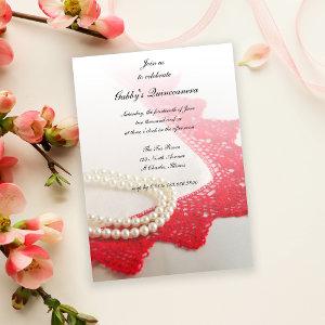 White Pearls and Red Lace Quinceañera Party