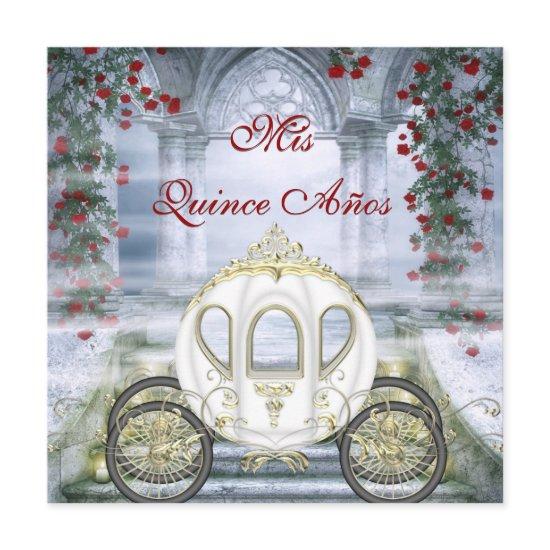 White Princess Carriage Enchanted Quinceanera