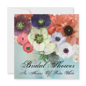WHITE RED ROSES AND ANEMONE FLOWERS BRIDAL SHOWER