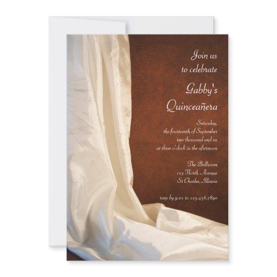 White Satin on Brown Quinceañera Party