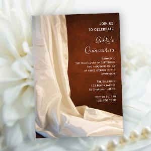 White Satin on Brown Quinceañera Party