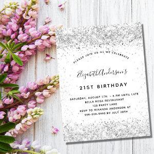White silver glitter glamorous birthday