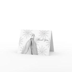 White Snowflakes Quinceanera Thank You Cards
