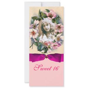 WILD ROSES AND PINK RIBBON PHOTO TEMPLATE MONOGRAM