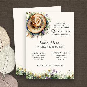 Wildflower Cowgirl Hat Rustic Quinceanera and Mass