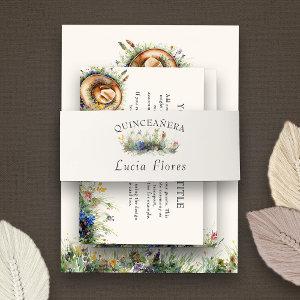 Wildflower Cowgirl Rustic Elegance Quinceanera  Belly Band