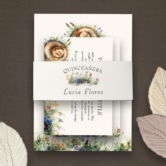 Wildflower Cowgirl Rustic Elegance Quinceanera  Belly Band