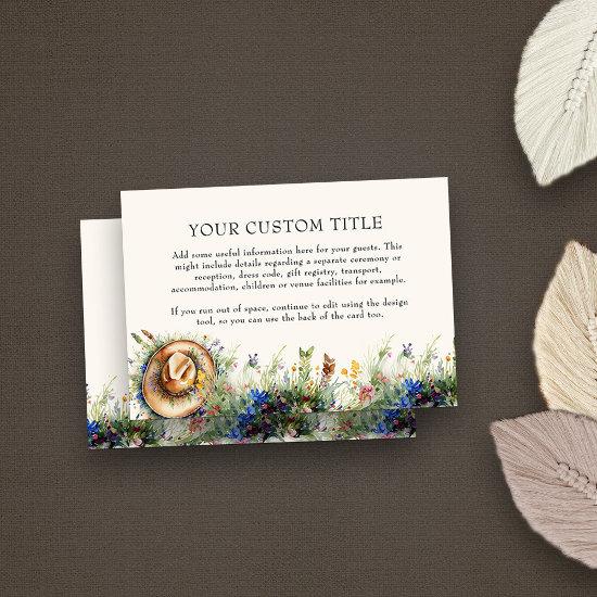 Wildflower Cowgirl Rustic Floral Custom Enclosure Card