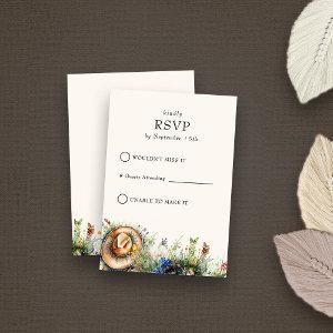 Wildflower Cowgirl Rustic Floral Simple RSVP Card