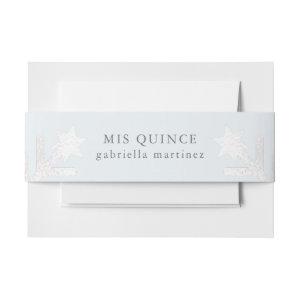 Winter Blue Quinceanera Snowflake Name  Belly Band