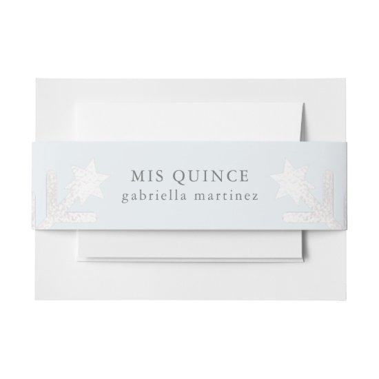 Winter Blue Quinceanera Snowflake Name  Belly Band