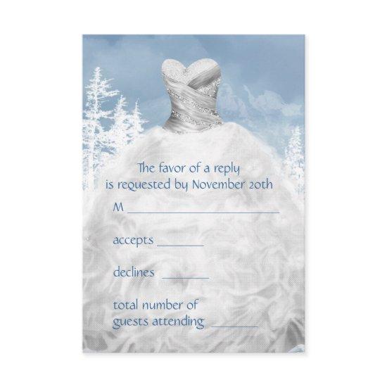 Winter Blue Snowflakes Quinceanera RSVP