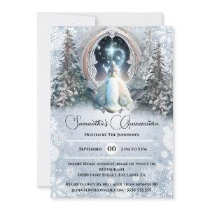 Winter fairytale princess enchanted snow portal