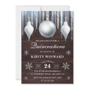 Winter Glass Baubles & Snowflakes Quinceanera
