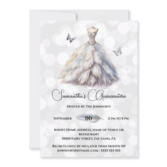 Winter princess Quinceañera fantasy ballgown chic