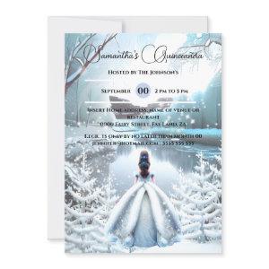 Winter princess Quinceañera fantasy snow forest