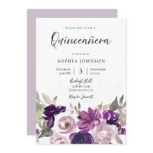 Winter Purple Lavender Floral Quinceanera Party