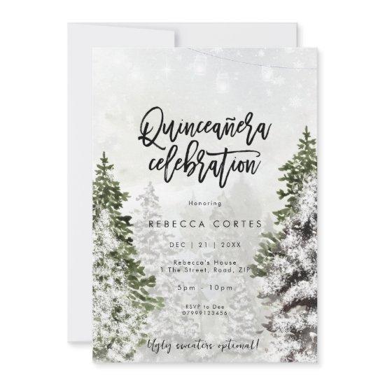 Winter Snow Quinceanera 15th birthday