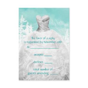 Winter Turquoise Blue Snowflakes Quinceanera RSVP