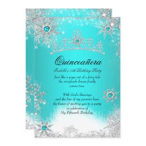 Winter Wonderland Aqua Blue Quinceanera Party