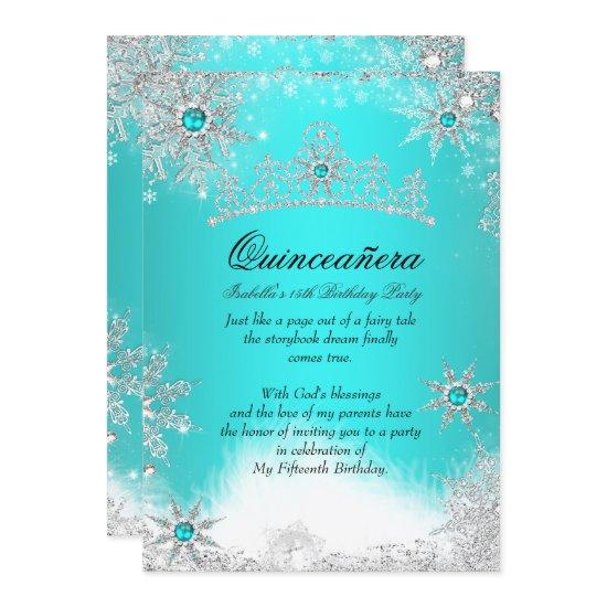 Winter Wonderland Aqua Blue Quinceanera Party