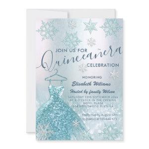 Winter wonderland blue dress glittery ombre invita