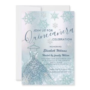 Winter wonderland blue dress glittery ombre