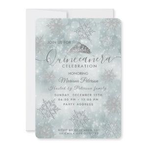 Winter wonderland dusty blue tiara Quinceañera