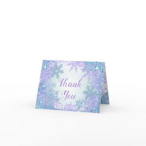 Winter Wonderland Frozen Snowflake Thank You Cards