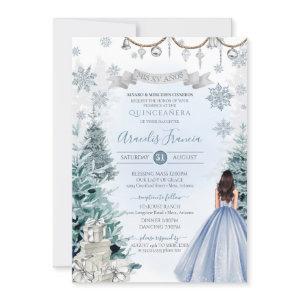 Winter Wonderland Light Blue Snowflake Quinceanera