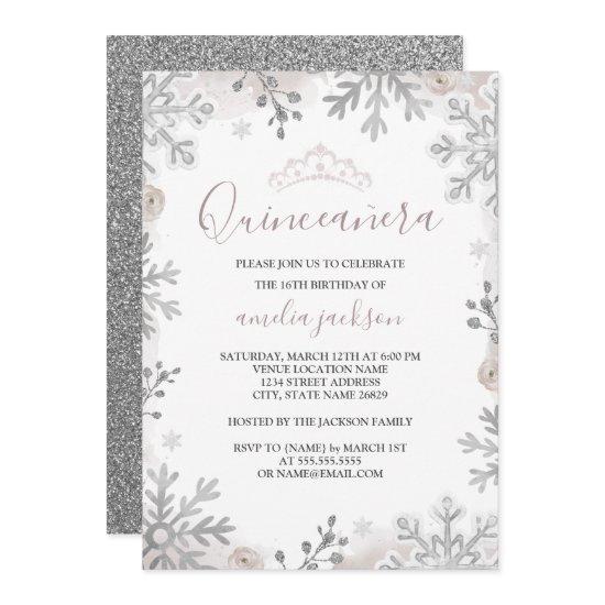 Winter Wonderland Quinceanera Blush Silver