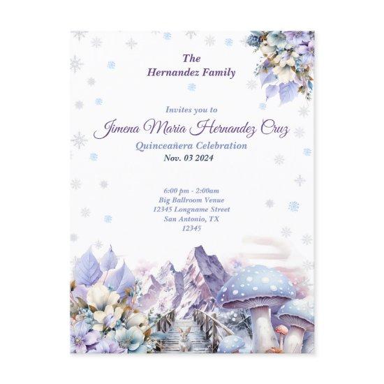Winter Wonderland Quinceañera  Postcard