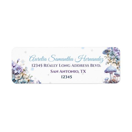 Winter Wonderland Quinceañera Return Address  Label
