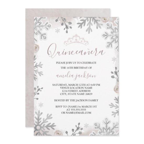 Winter Wonderland Quinceanera Silver Blush