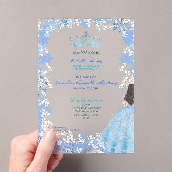 Winter Wonderland Snowflake Quinceañera  Acrylic