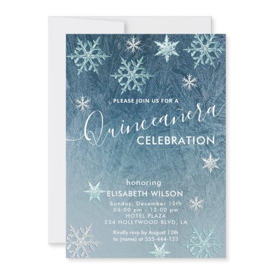 Winter wonderland snowflakes  Quinceañera  Invitat