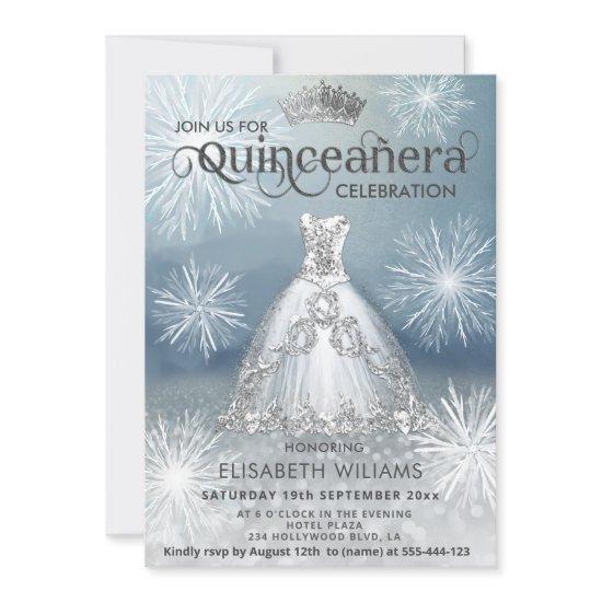 "Winter wonderland Snowflakes tiara Quinceañera